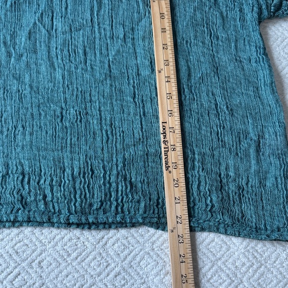 Bottega Di Brunella Chic Teal Women's Blouse Sz XL 100%Linen Designed in Italy - Picture 7 of 11